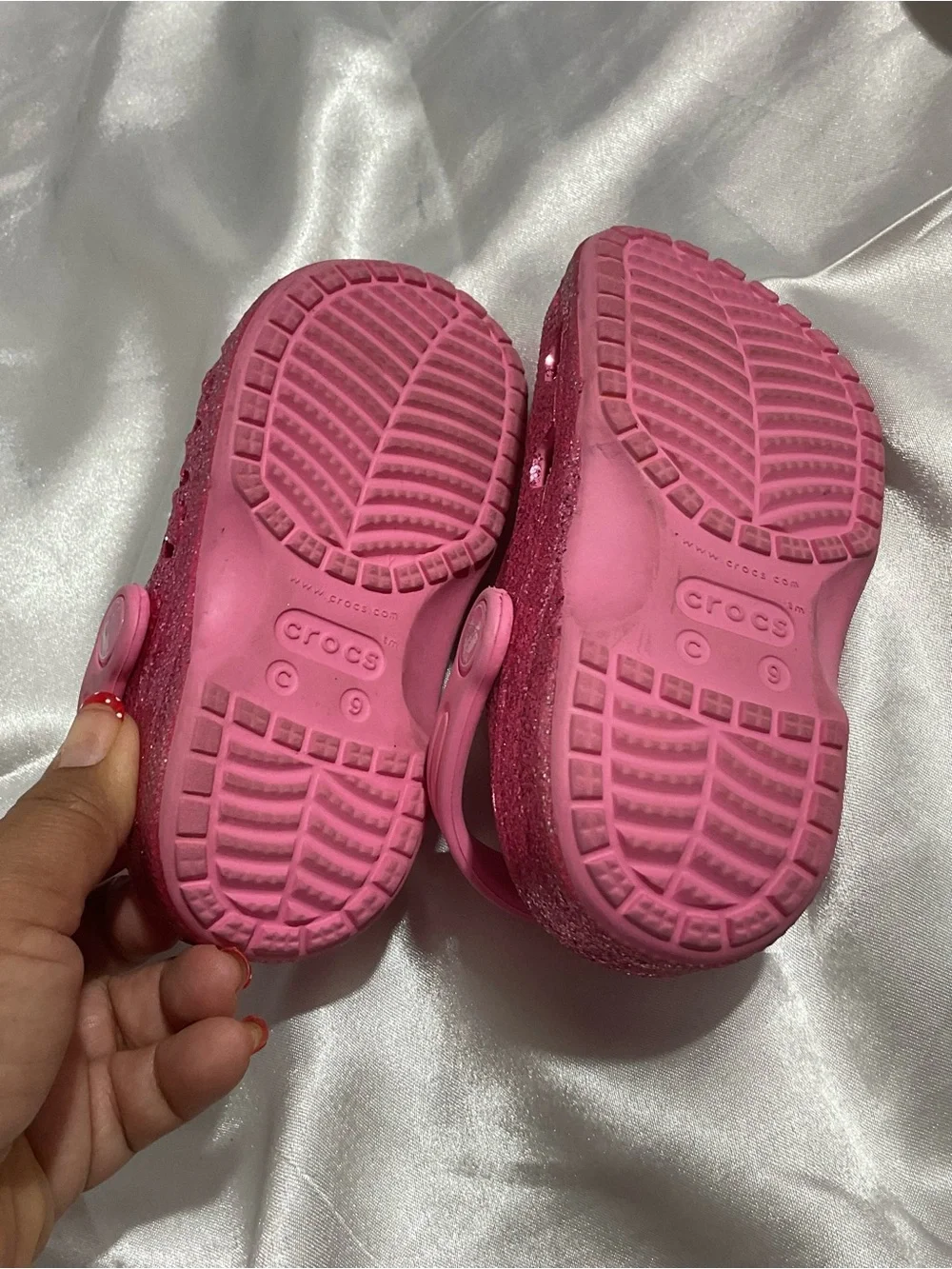 CROCS Kids' Sparkle Clogs in Hot Pink